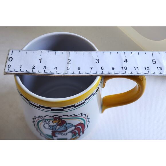 MUGS/CUPS-Foghorn Leghorn-Warner Brothers-White/Blue/Yellow-Set of 2-Holds 8 oz - Picture 10 of 10